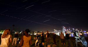 ICRAR staff and students at a Guerrilla Astronomy event on the South Perth foreshore.