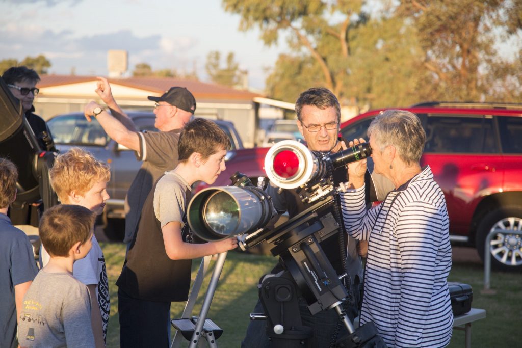 Observing the Sun at Mount Magnet Astrofest.