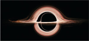simulated image of an accreting black hole